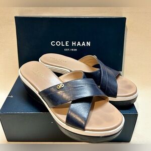 Cole Haan Briella Women's Dark Blue Slide Sandals